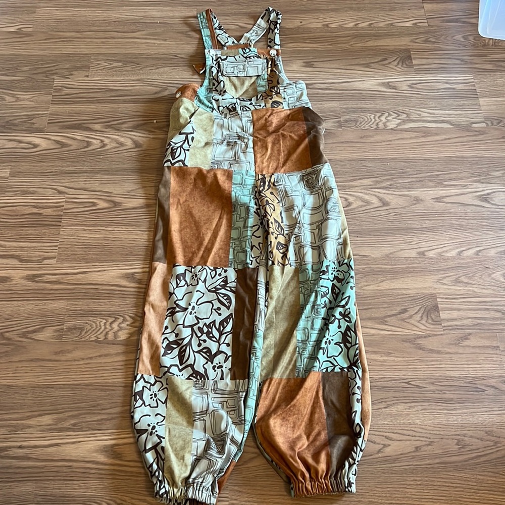 Cider Patchwork Overalls Size Large - New